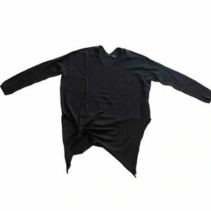 RDI Boutique Black Long Sleeve Shirt With Front Tie Size Small